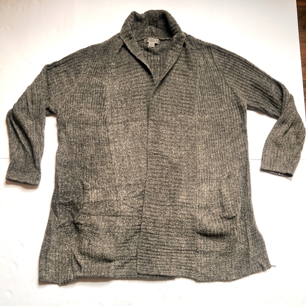 Barefoot Dreams Cozy Chic Lite Ribbed Cardigan sweater- Plus size 1X Grey